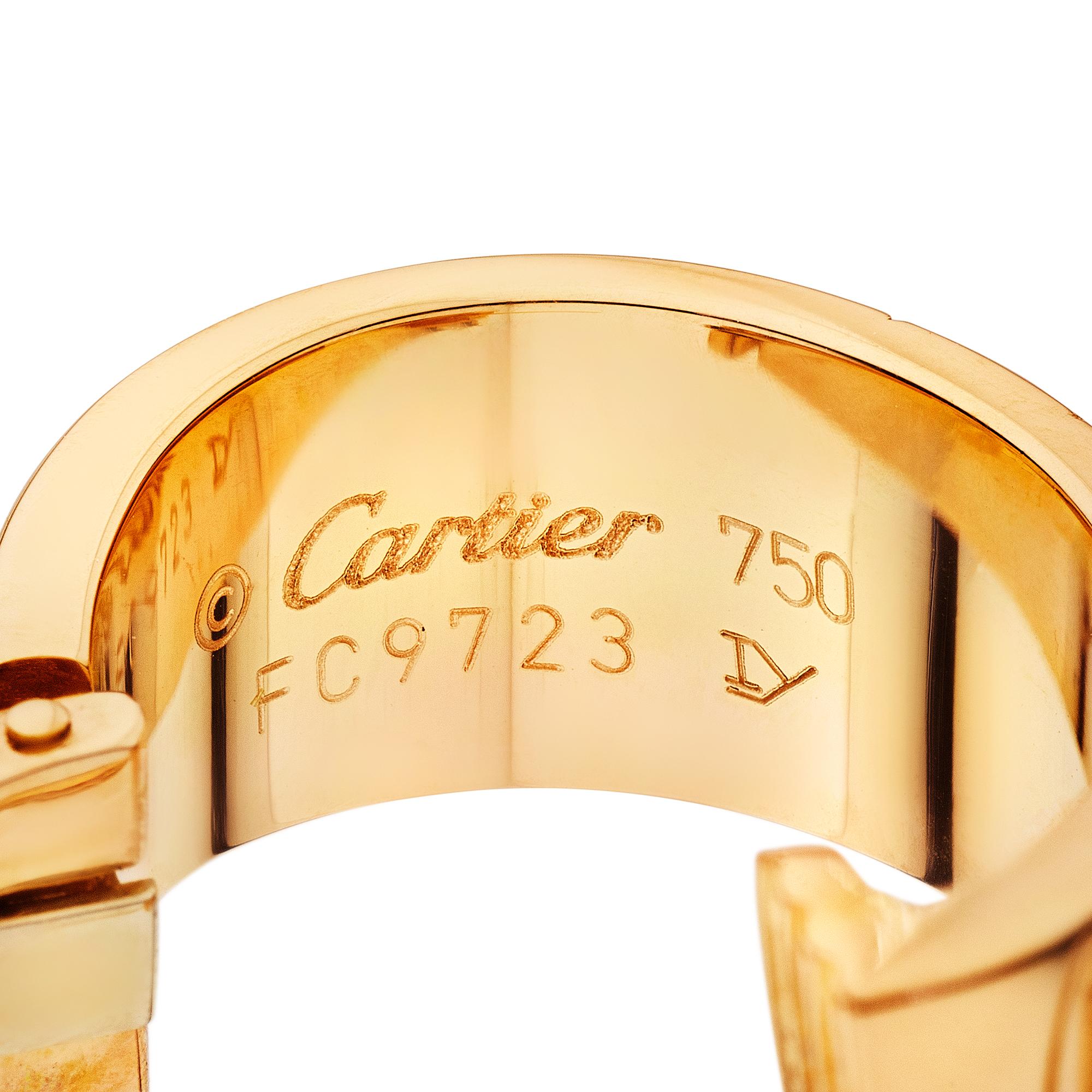 Women's Cartier Logo Modernist Rose Gold Post Hoop Earrings For Sale