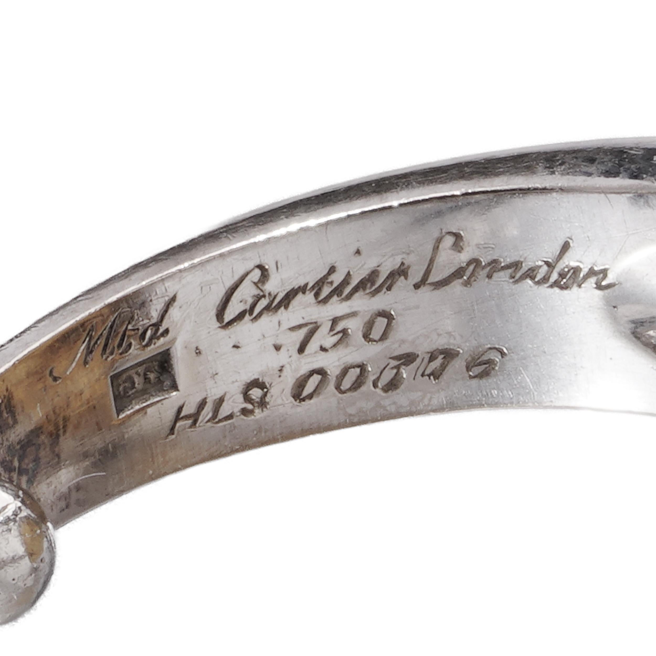 Cartier London 18kt white gold and Amber Intaglio Ring, 1993 In Good Condition For Sale In Braintree, GB