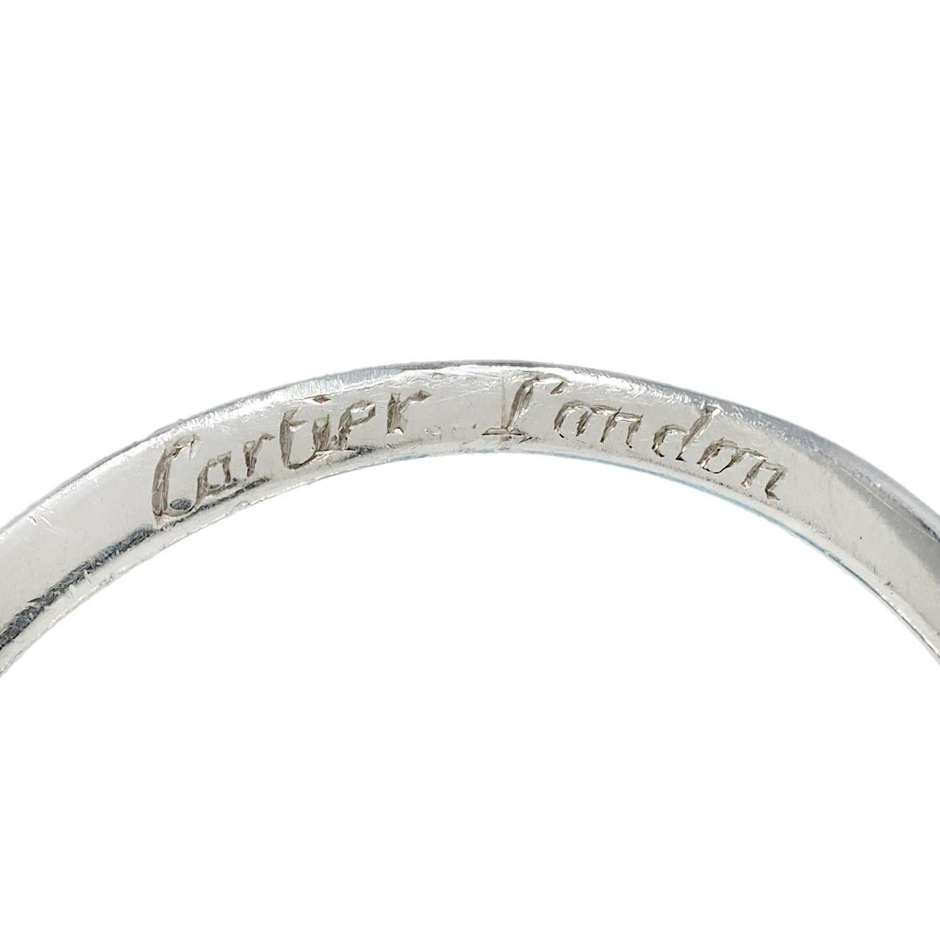 Cartier London 1950 22.30 CTW Aquamarine Diamond Platinum Vintage Cocktail Ring For Sale 4