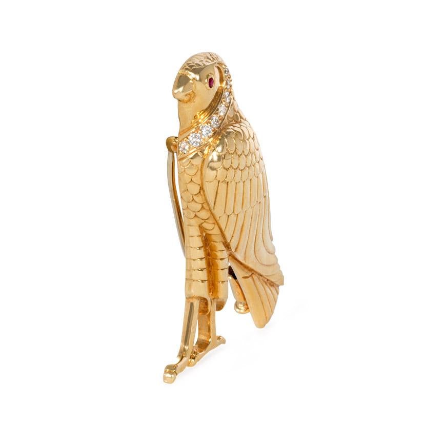 A gold and diamond Egyptian Revival brooch in the form of 