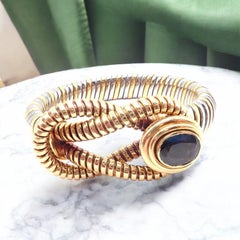 Cartier London Blue Topaz Stainless Steel Yellow Gold Hercules Knot Bracelet