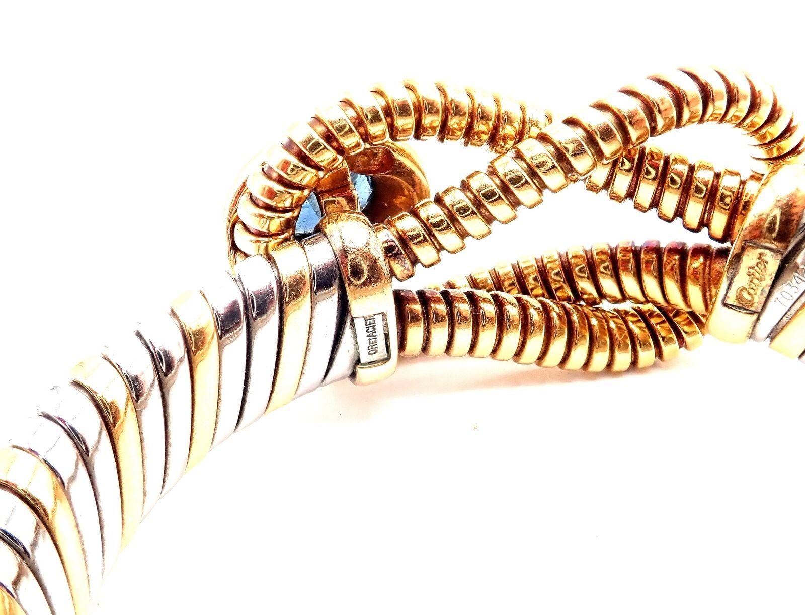 Cartier London Blue Topaz Stainless Steel Yellow Gold Hercules Knot Bracelet 1