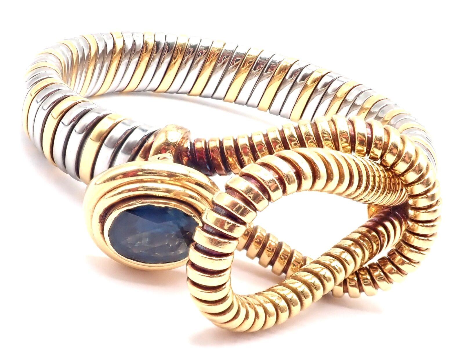Cartier London Blue Topaz Stainless Steel Yellow Gold Hercules Knot Bracelet 3