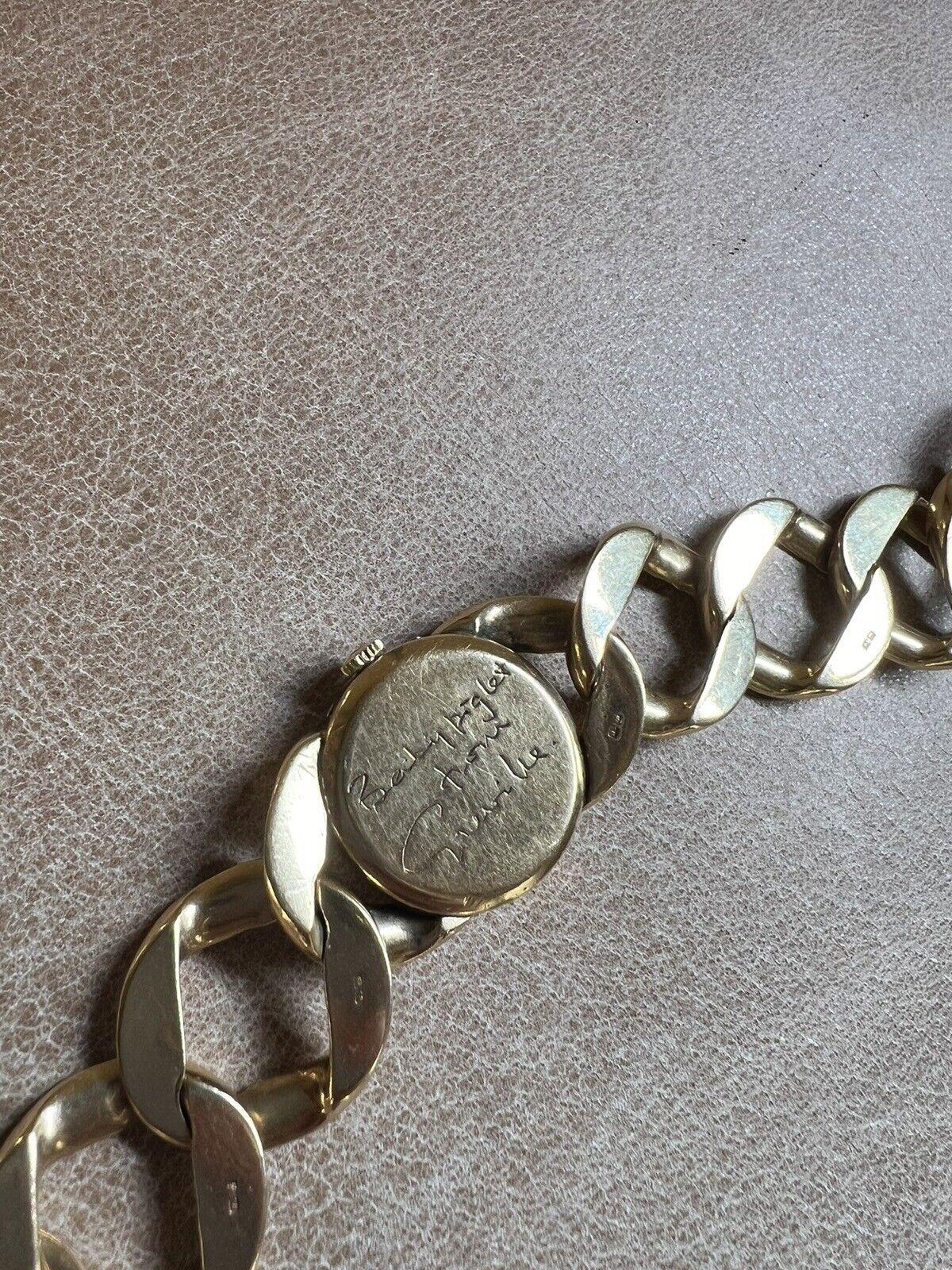CARTIER LONDON JAEGER LECOULTRE 18k Yellow Gold Curb Link Bracelet Watch 1960s For Sale 3