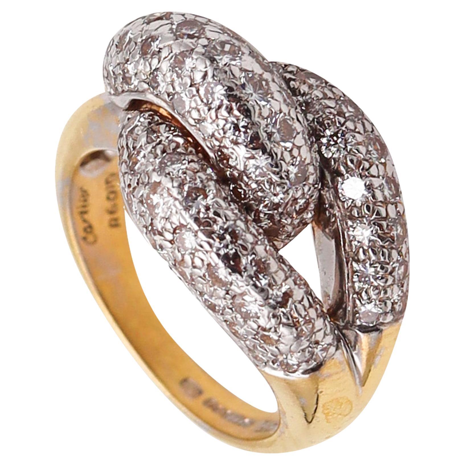 Cartier London Knot Cocktail Ring in 18 Karat Gold with 2.12ctw in Diamonds For Sale