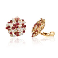 CARTIER LONDON Ruby and Diamond Ear Clips