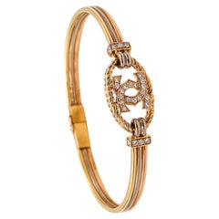 Cartier London Vintage Trinity Bangle Bracelet In 18Kt Gold With VS Diamonds