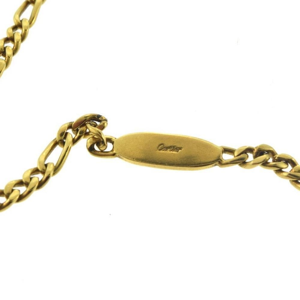 Cartier Lange Gelbgold Oval Spiegelkette Gliederhalskette mit Beutel im Zustand „Gut“ im Angebot in Miami, FL