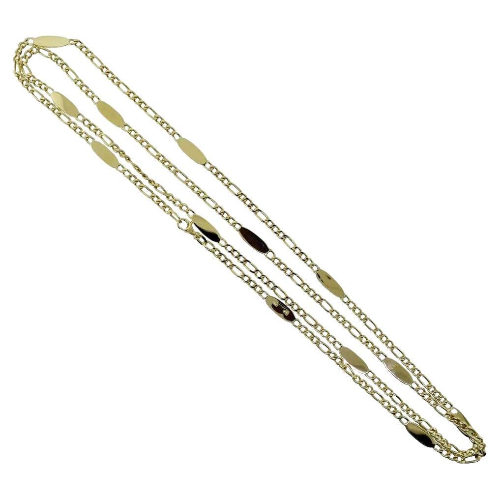 Cartier Lange Gelbgold Oval Spiegelkette Gliederhalskette mit Beutel im Angebot
