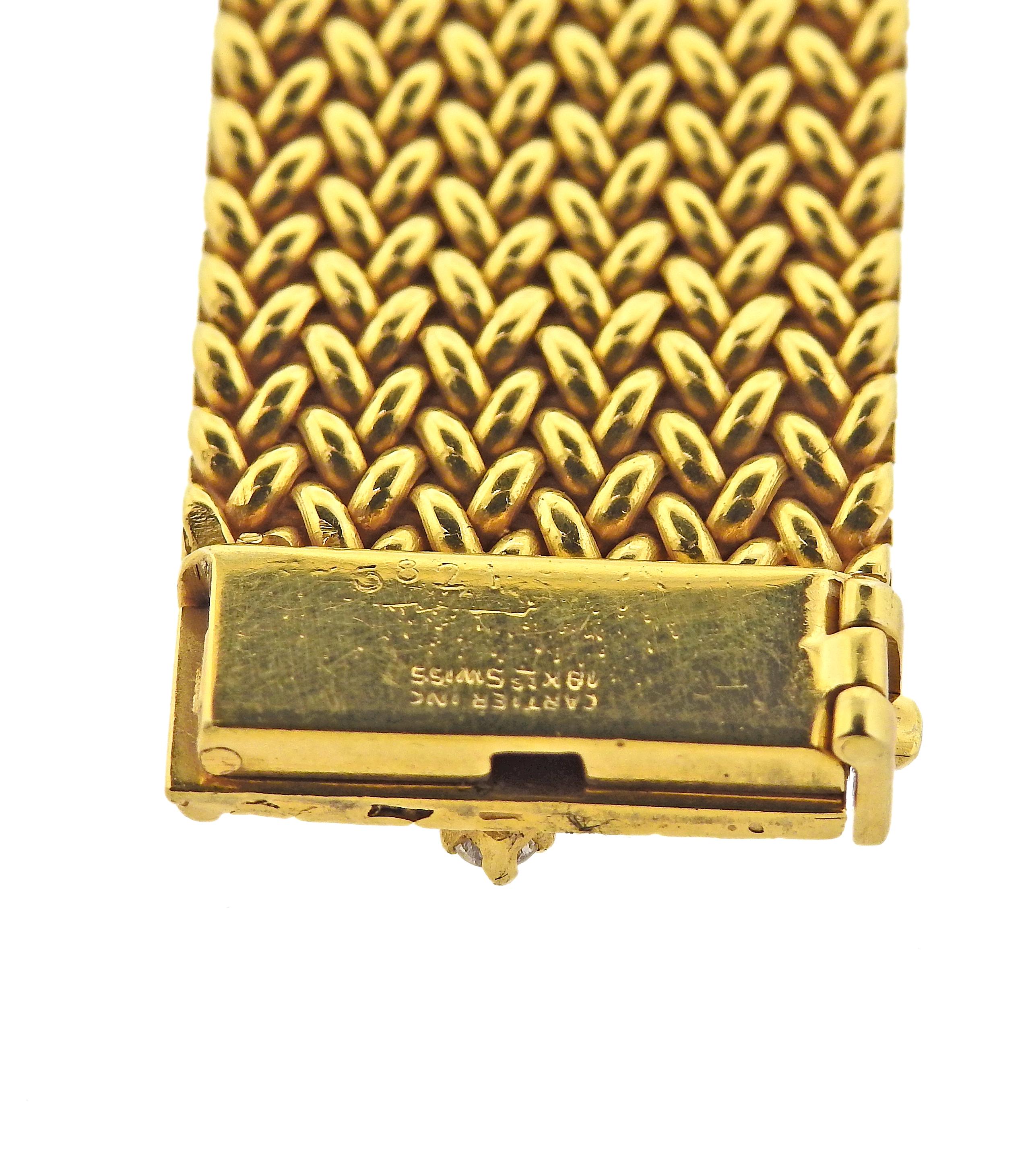 Cartier Bracelet montre Longines en or et diamants Pour femmes en vente