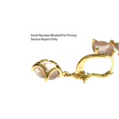 Cartier Lotus Rose Quartz and Diamond Rose Gold Drop Earrings