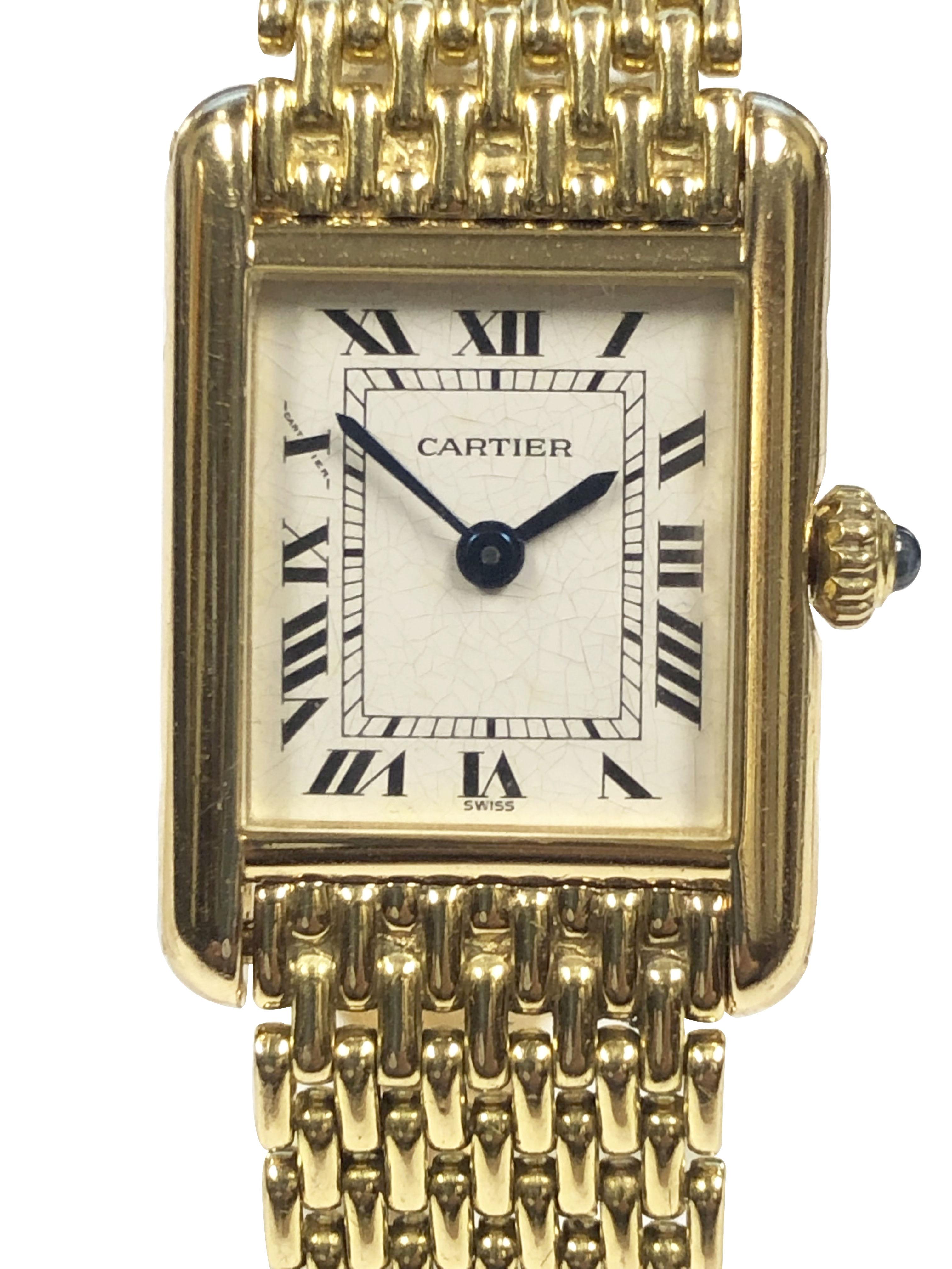 Cartier Louis Cartier Classic Tank, Orologio da polso con bracciale da donna In condizioni ottime in vendita a Chicago, IL