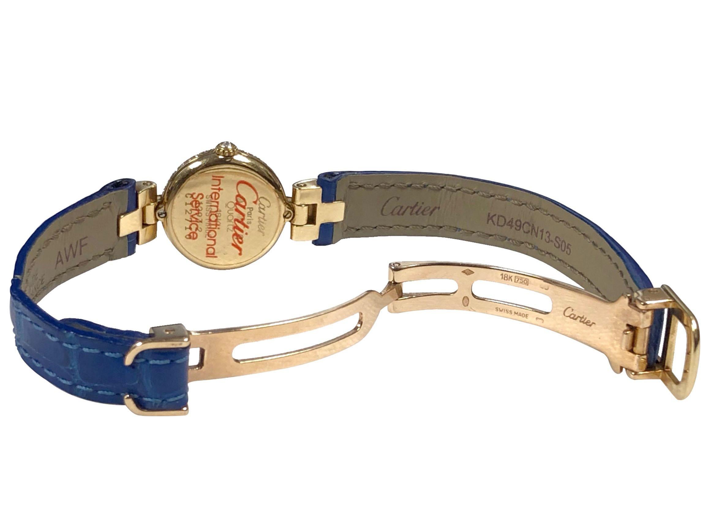 Cartier Louis Cartier Vendome Gold und Diamanten Damen Quarz-Armbanduhr 3
