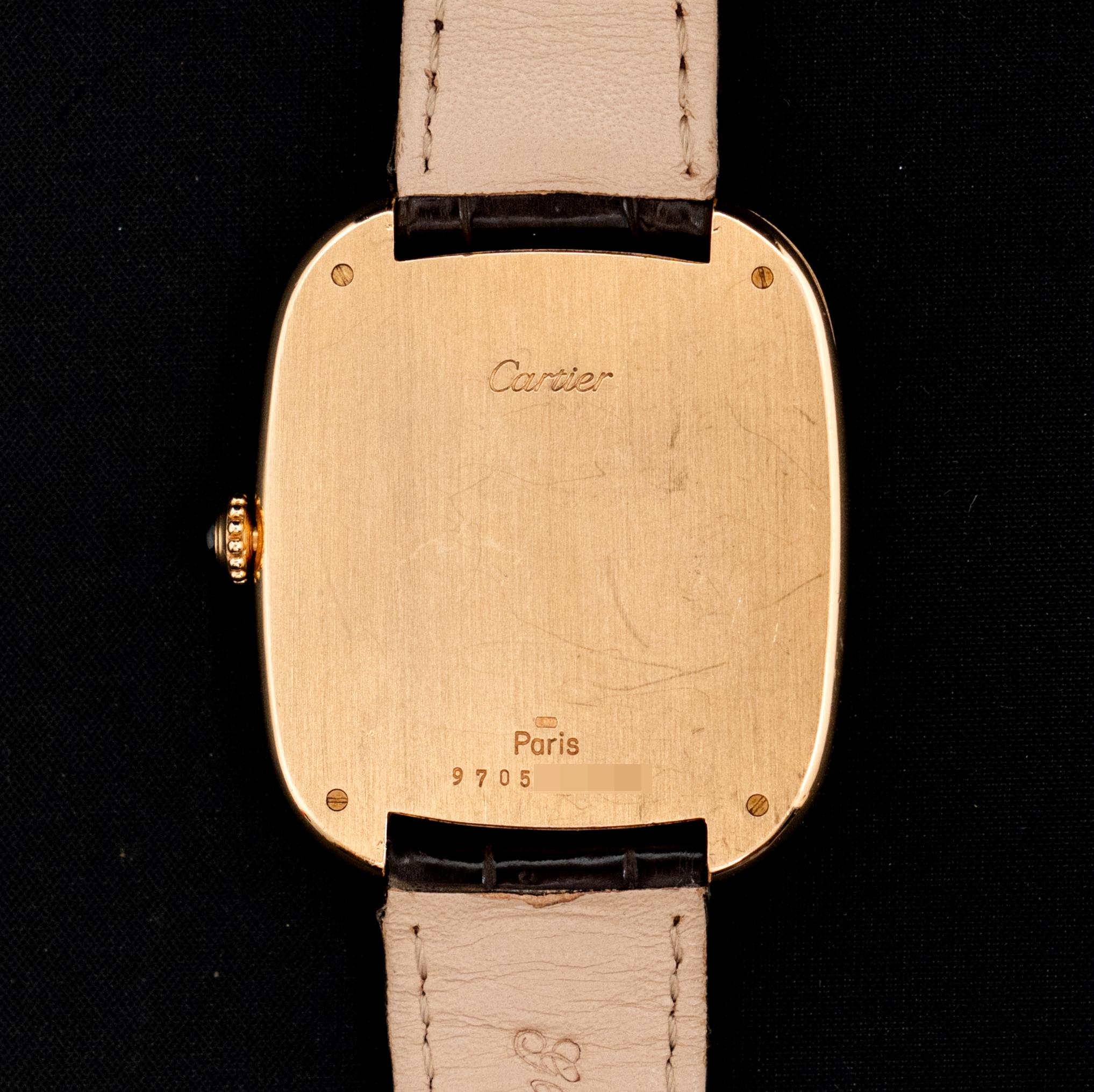 Cartier Louis Gondole 18K Yellow Gold XL Jumbo Vertical Paris Dial 9705 , 1970s In Good Condition For Sale In Central & Western District, HK