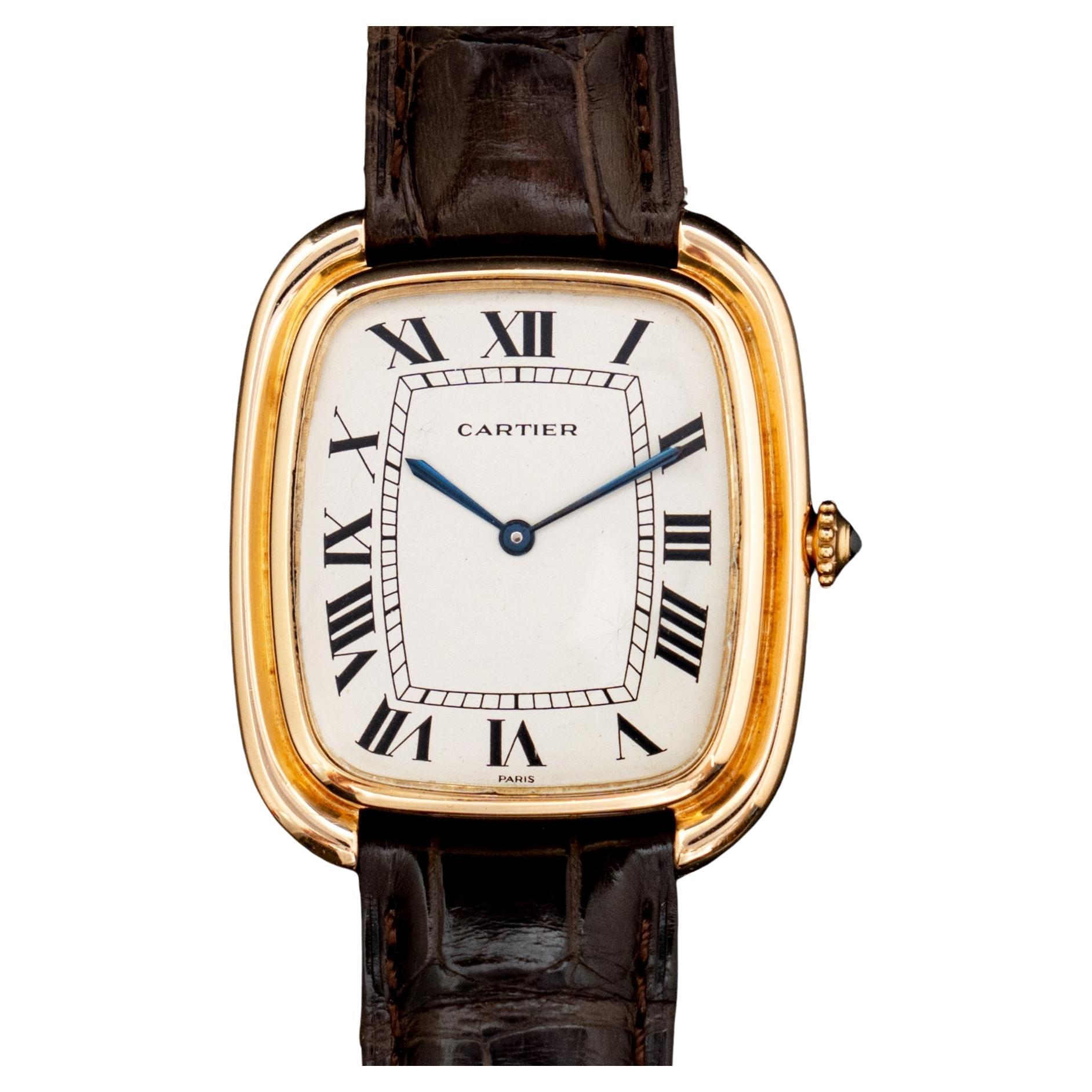 Cartier Louis Gondole 18K Gelbgold XL Jumbo Vertikales Pariser Zifferblatt 9705 , 1970er Jahre im Angebot