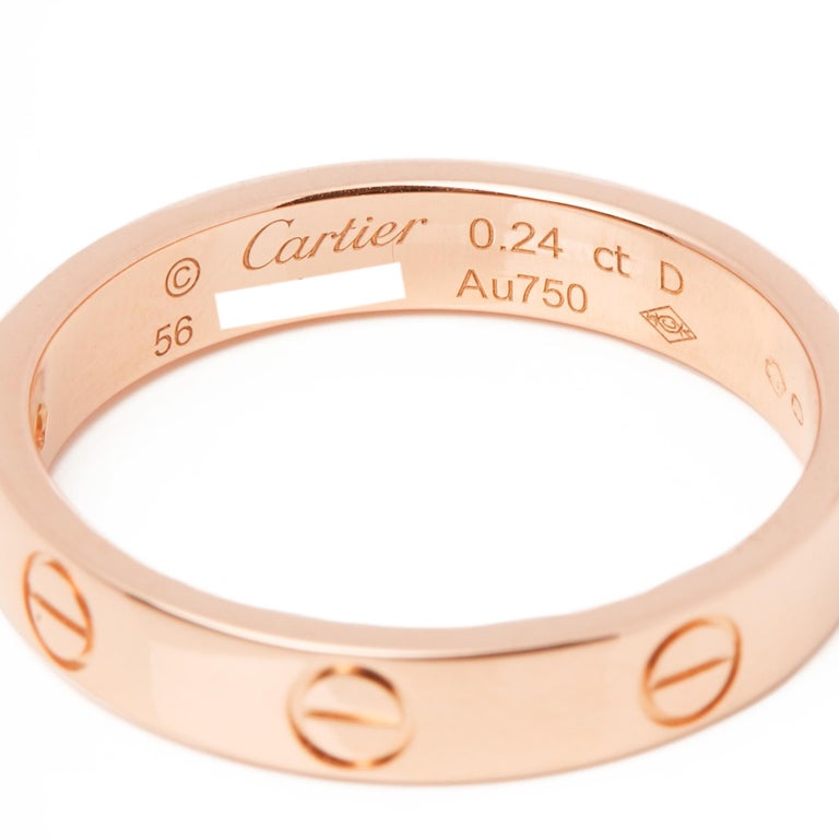 Cartier Love 0.24 Carat Solitaire 18 Carat Rose Gold Ring at 1stDibs ...
