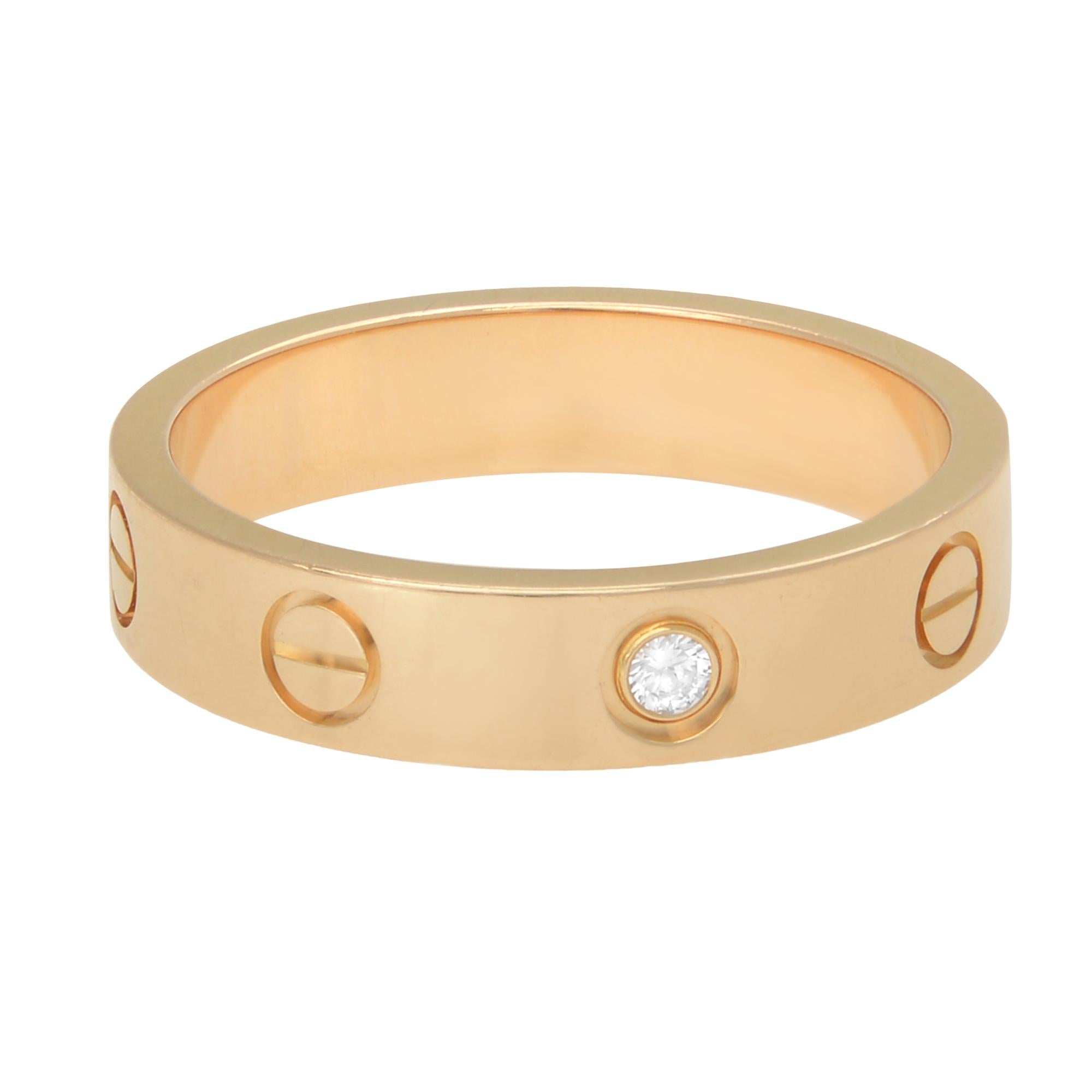 Moderne Cartier Love 1 Diamond Alliance en or jaune 18 carats en vente