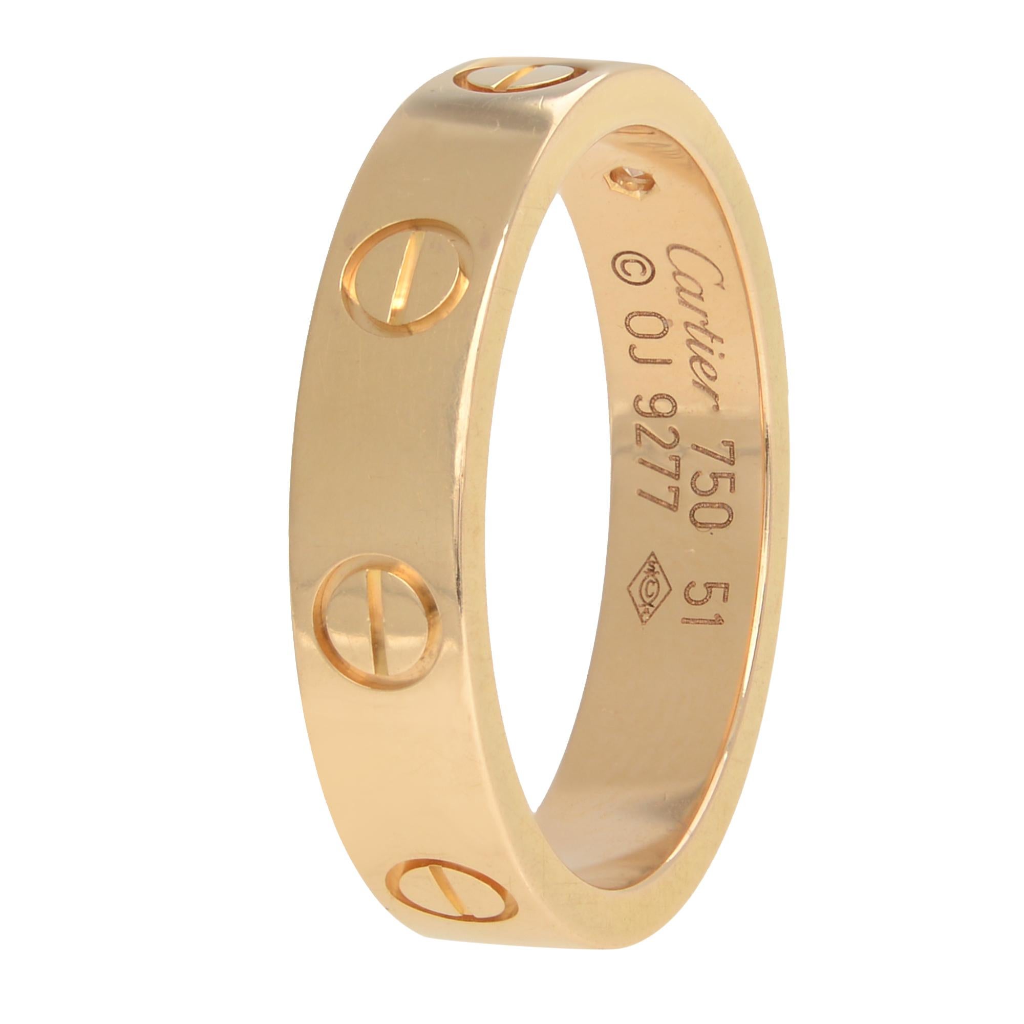 Modern Cartier Love 1 Diamond Wedding Band 18K Yellow Gold