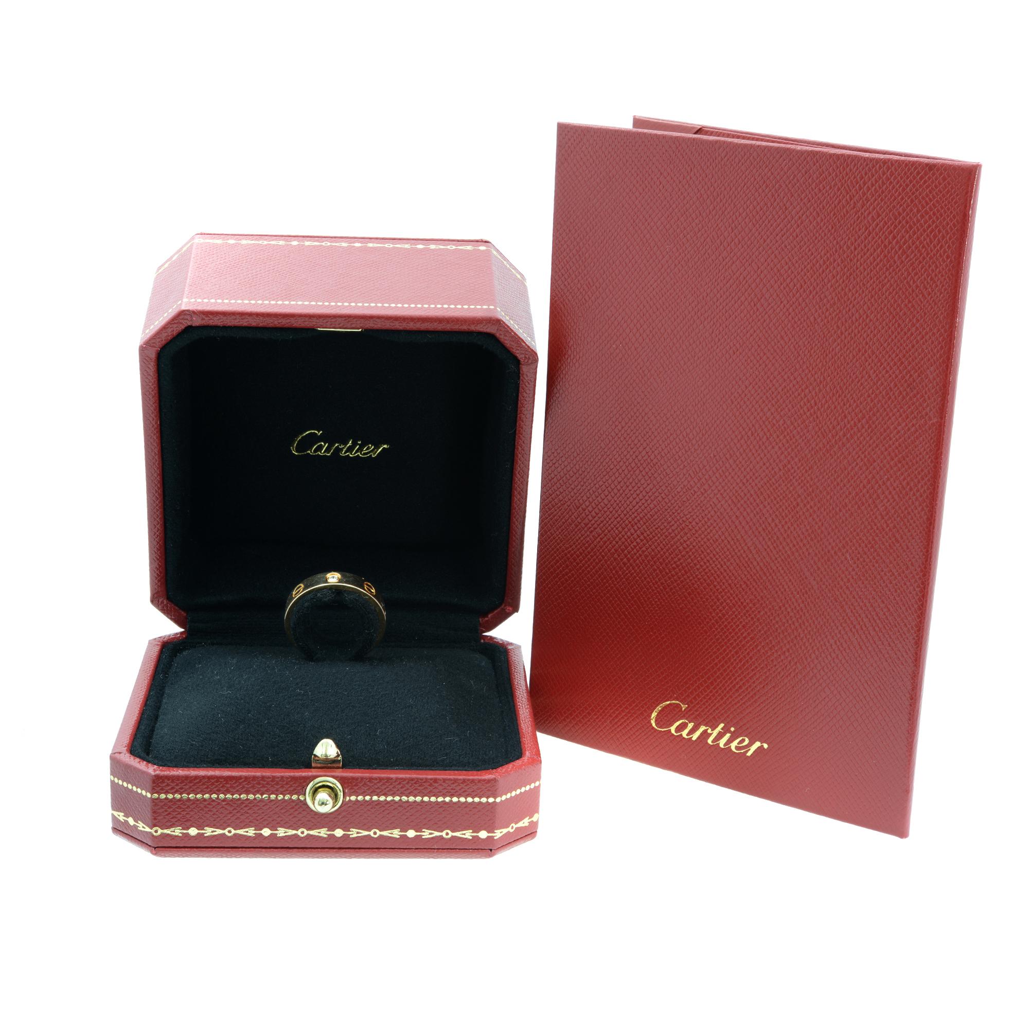 Round Cut Cartier Love 1 Diamond Wedding Band 18K Yellow Gold