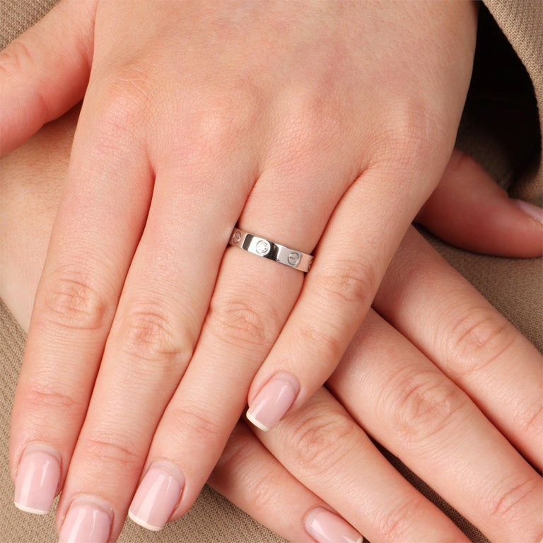 Cartier 1 Diamond 18ct White Gold Love Wedding Band Ring