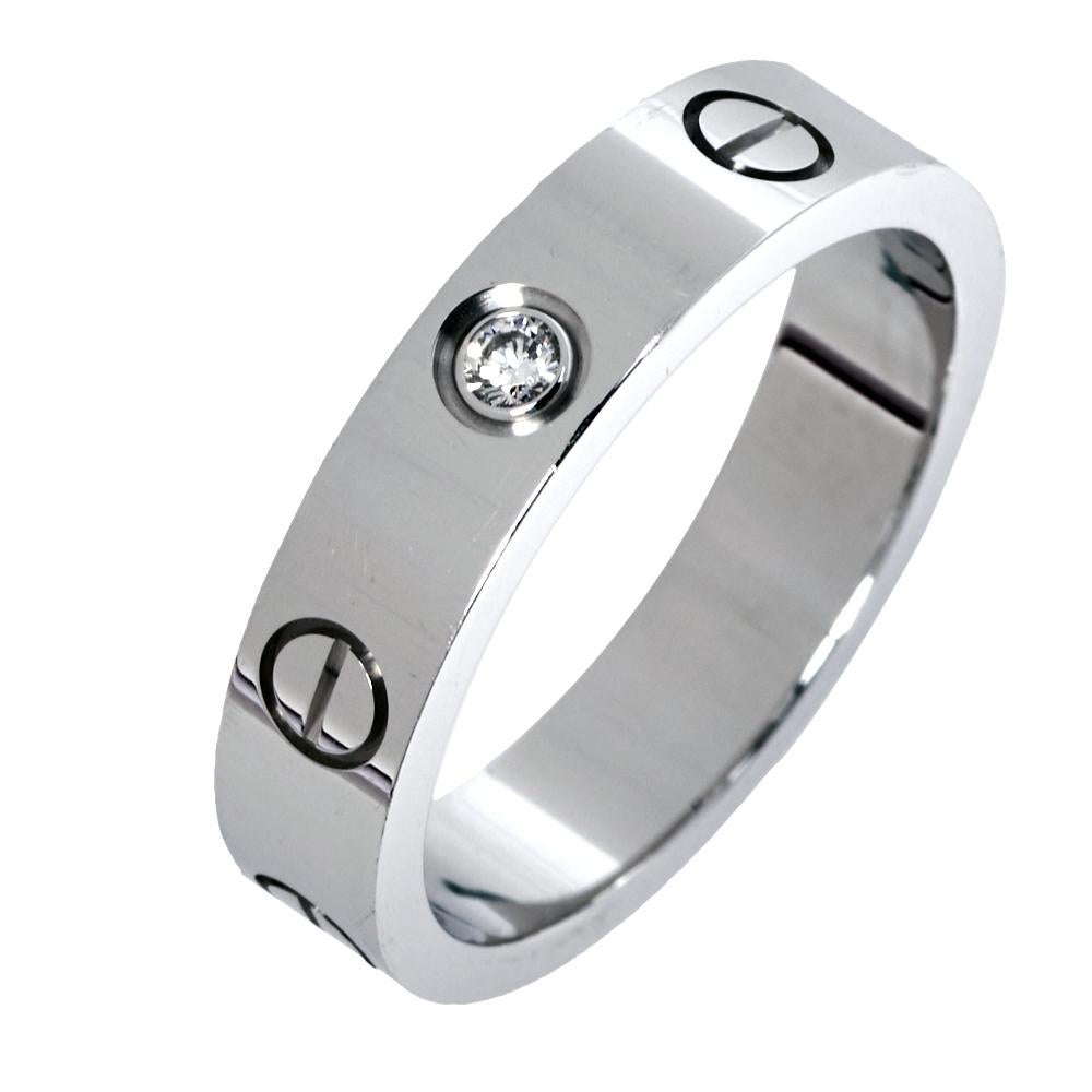 Cartier Love 1 Diamond Wedding Band Ring Size 49 In Fair Condition In Dubai, Al Qouz 2