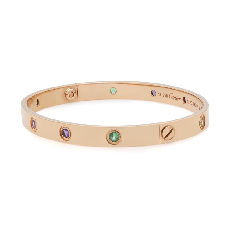 Cartier love bracelet with hot sale gemstones