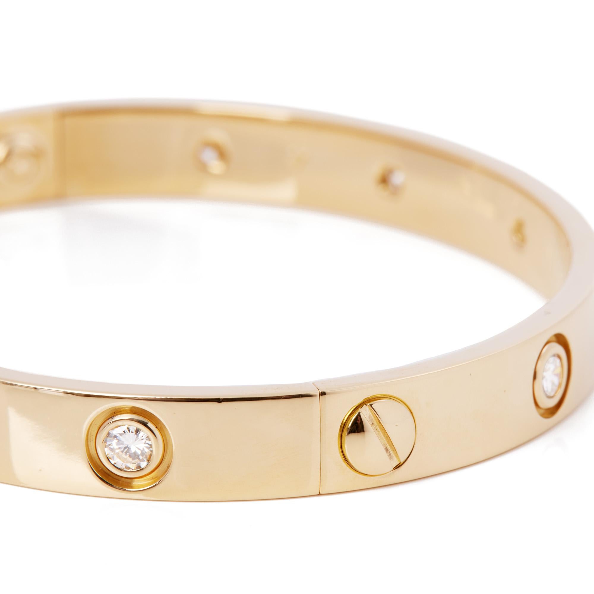 Contemporary Cartier Love 10 Diamond Bangle