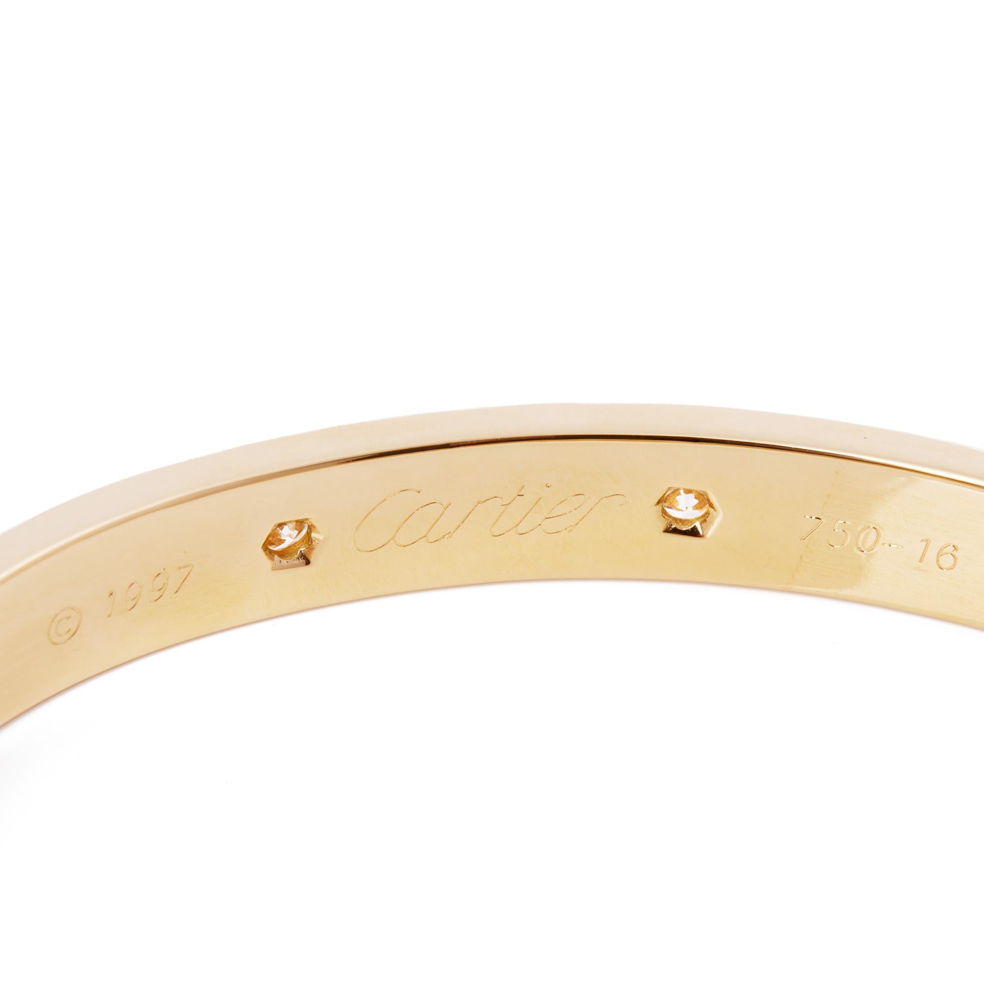 Round Cut Cartier Love 10 Diamond Bangle