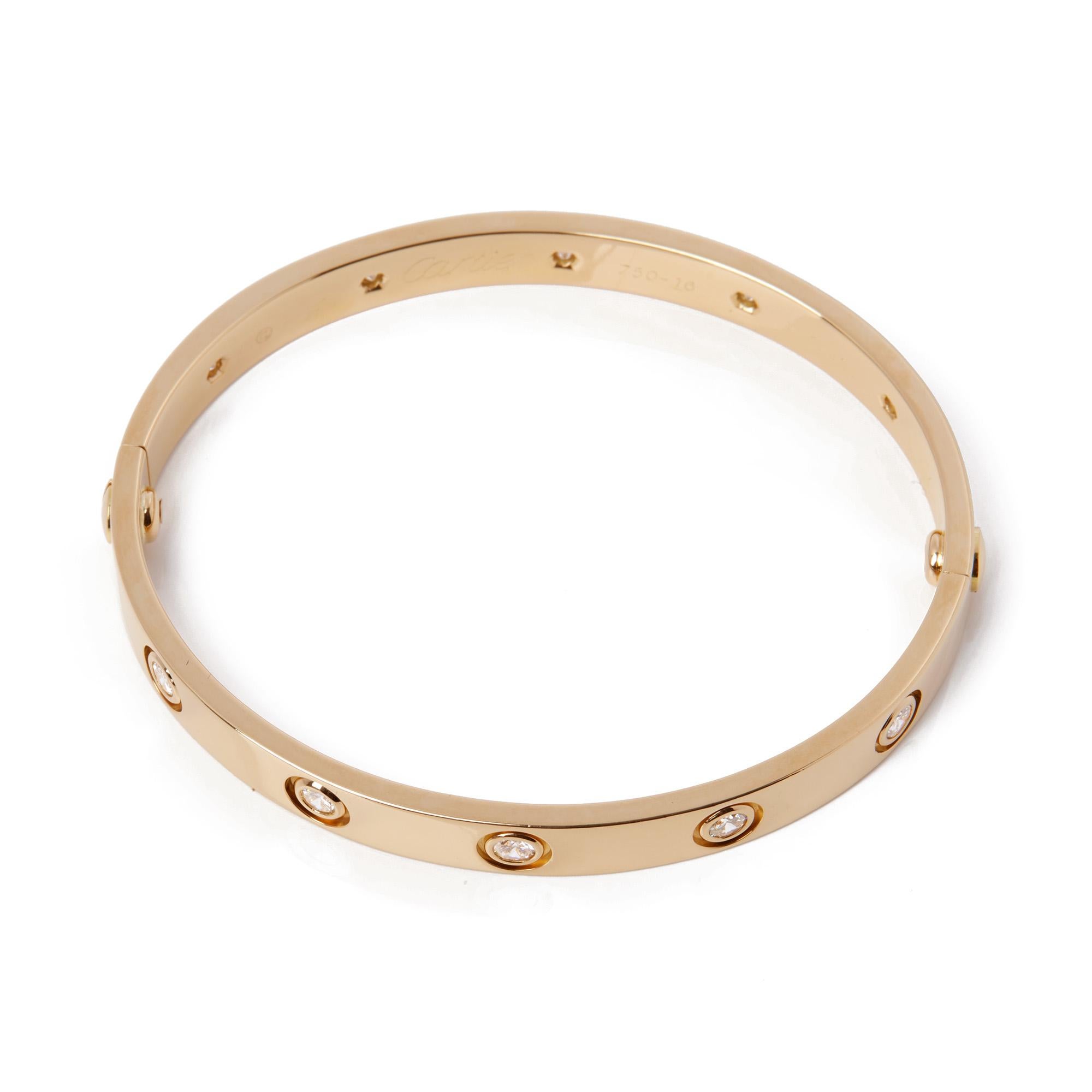 Cartier Love 10 Diamond Bangle In Excellent Condition In Bishop's Stortford, Hertfordshire