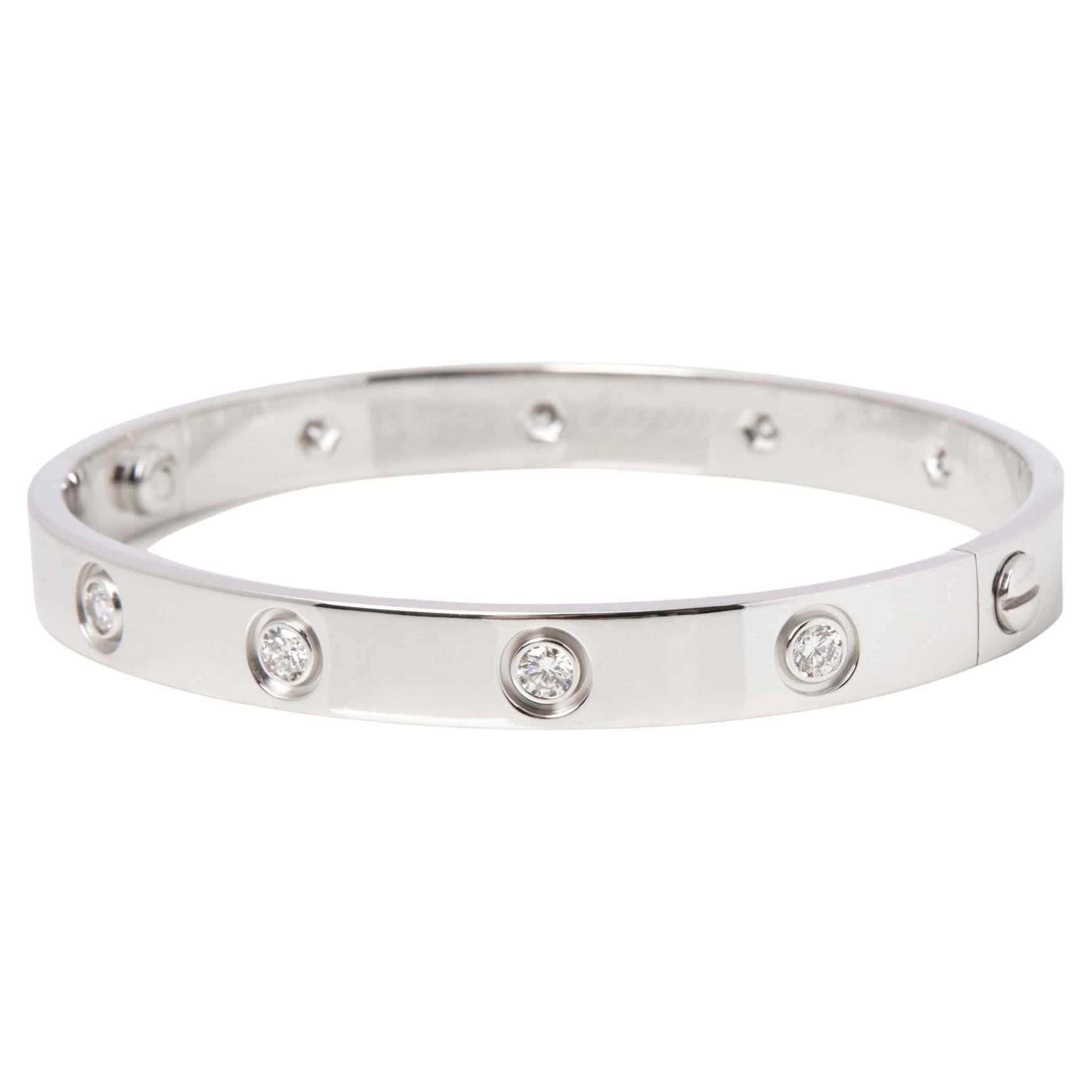 Cartier 10 Diamond 18ct White Gold Love Bangle