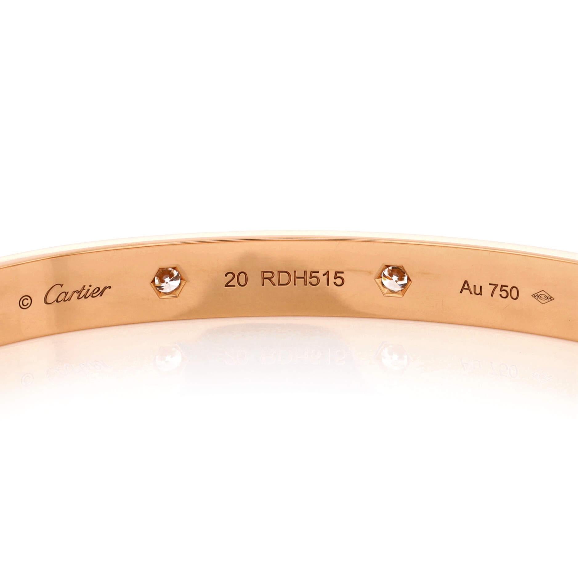 Women's or Men's Cartier Love 10 Diamond Bracelet 18K Rose Gold with Diamonds