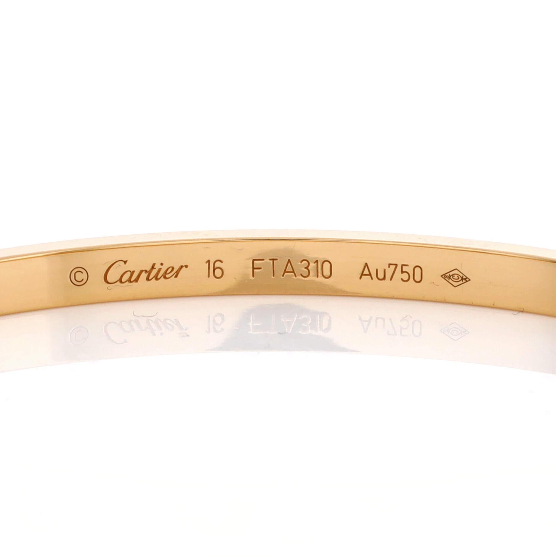 Cartier Love 10 Diamond Bracelet 18k Yellow Gold with Diamonds Small 1