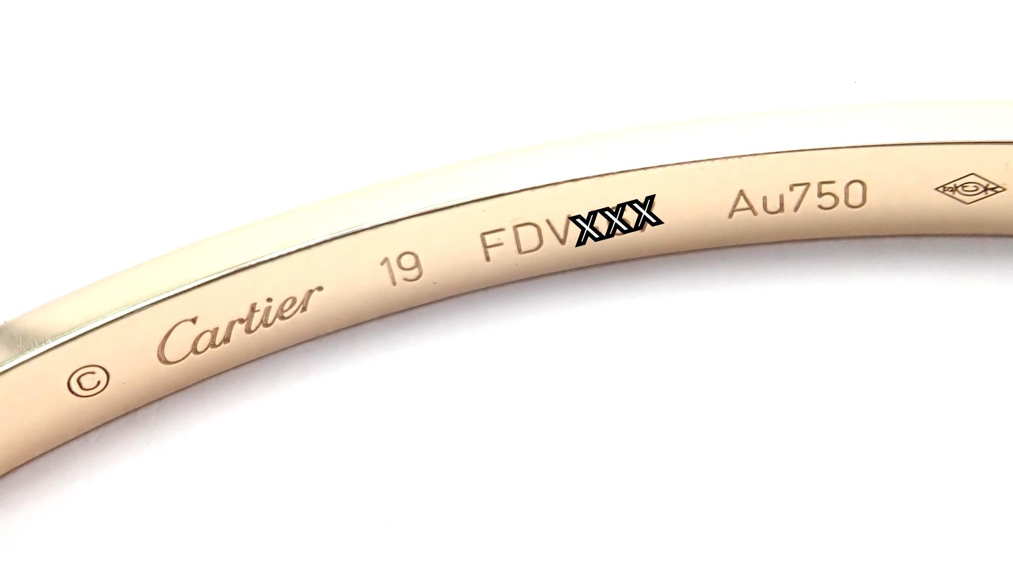 Cartier Love 10 Diamond Small Model Yellow Gold Bangle Bracelet For Sale 1
