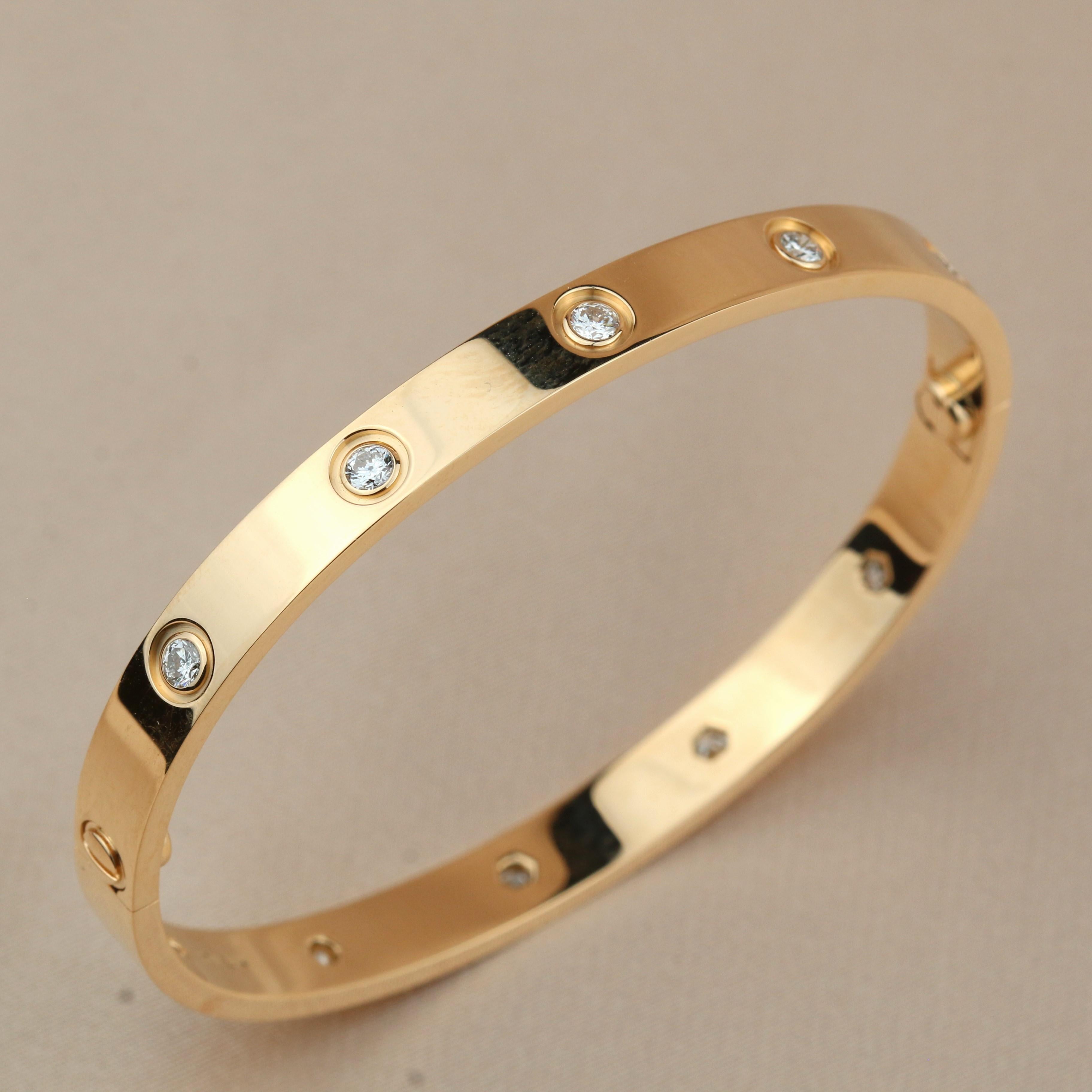 Cartier Love 10 Diamond Yellow Gold Bracelet 1
