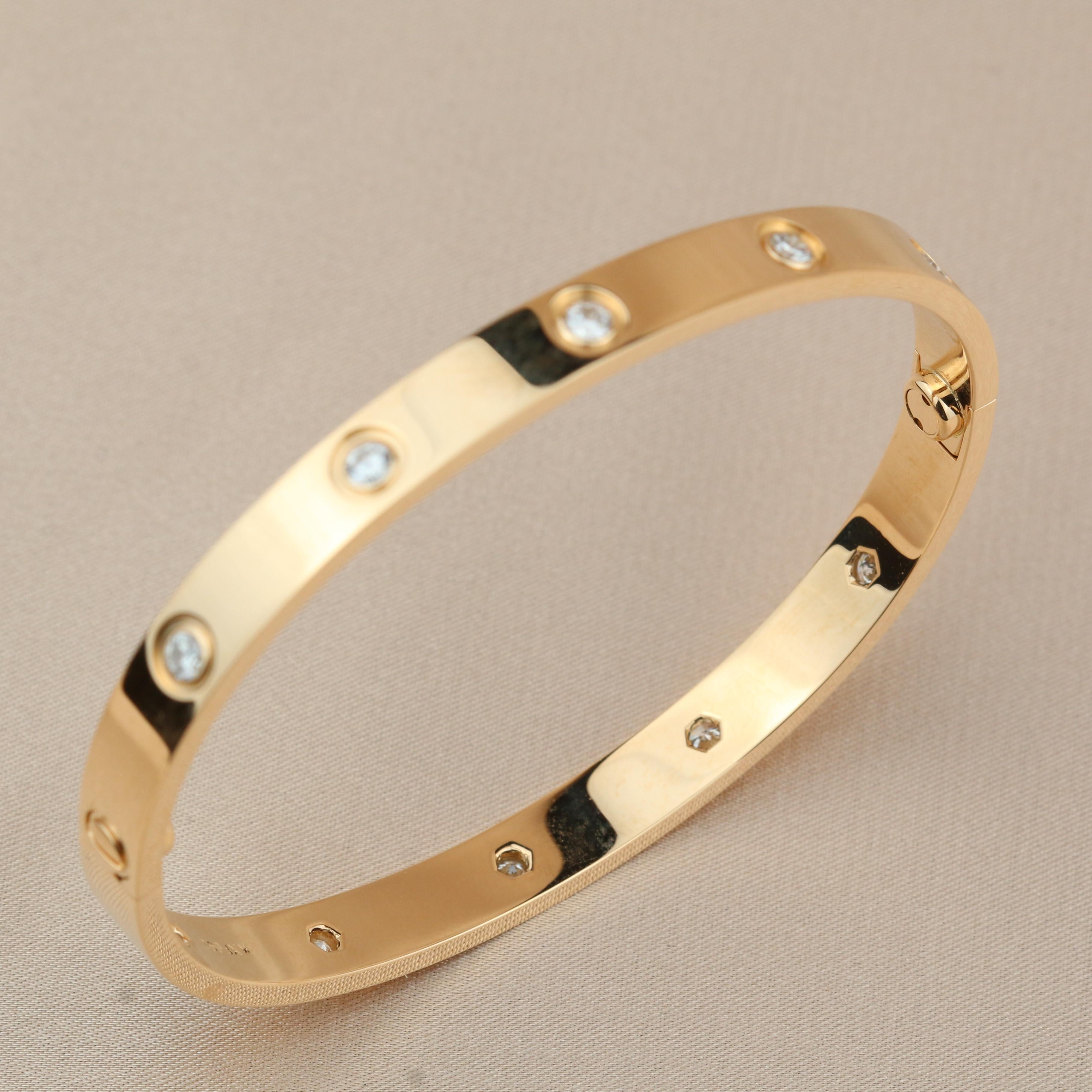 Cartier Love 10 Diamond Yellow Gold Bracelet 2