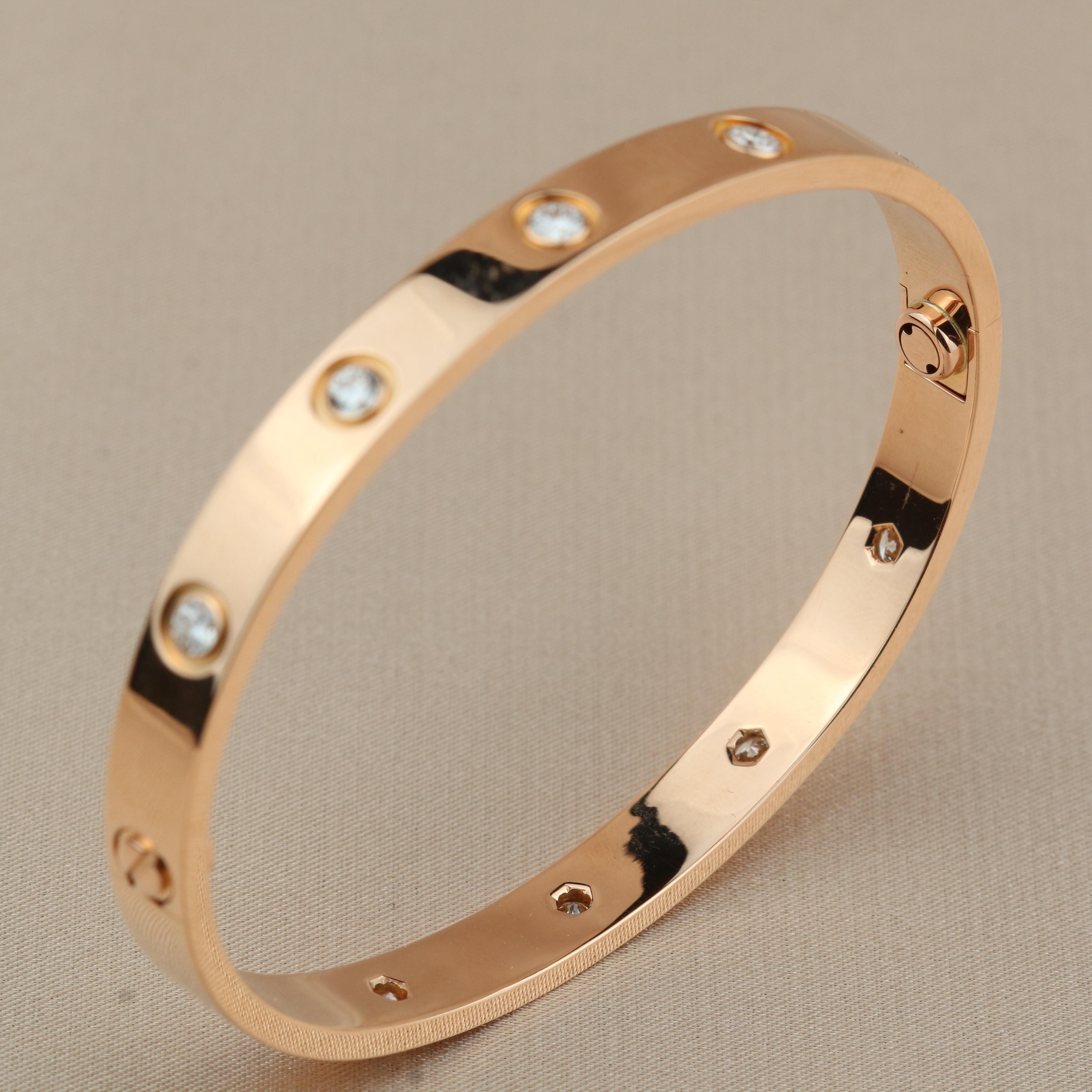 Cartier Love 10 Diamond Yellow Gold Bracelet 5