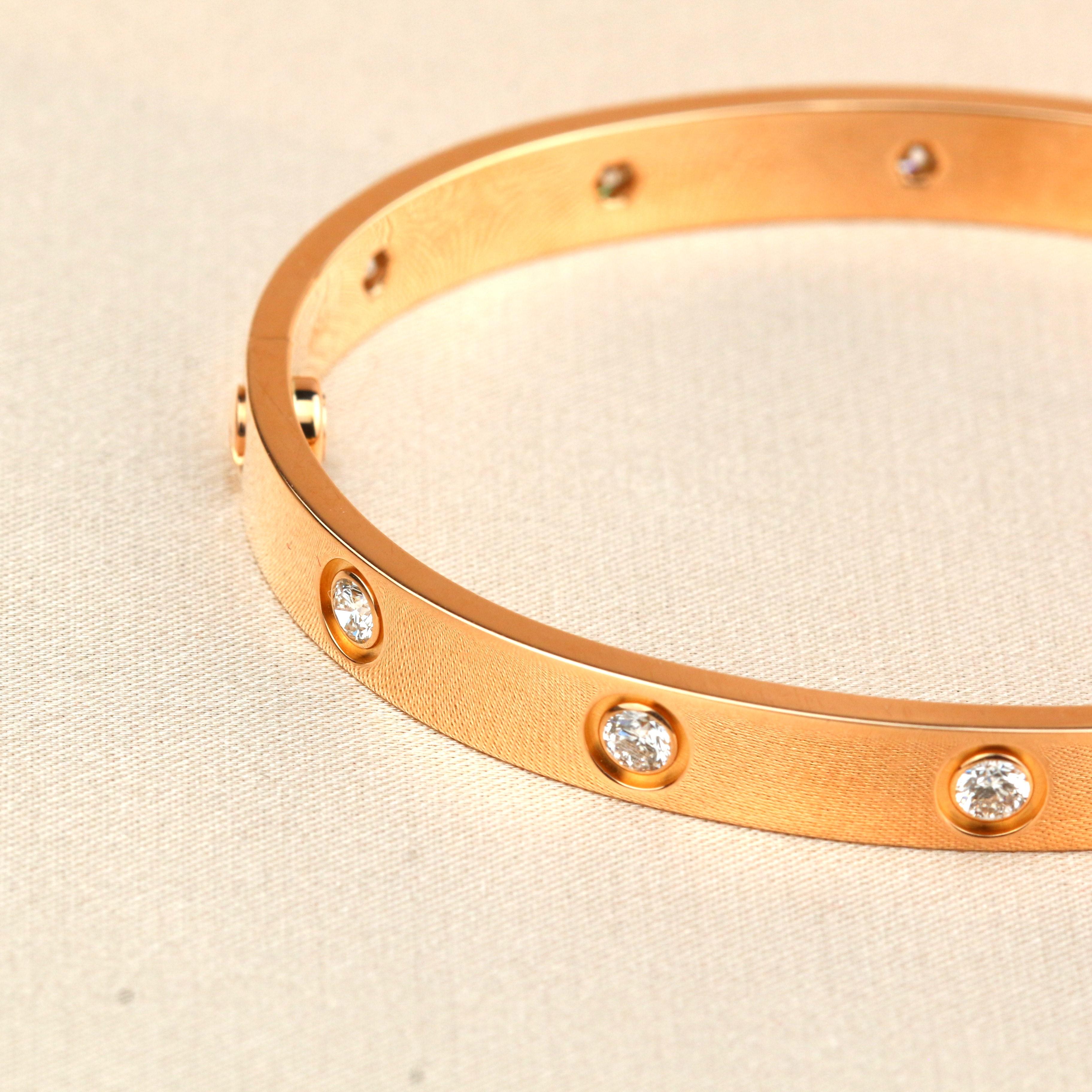 Cartier Love 10 Diamond Yellow Gold Bracelet 6