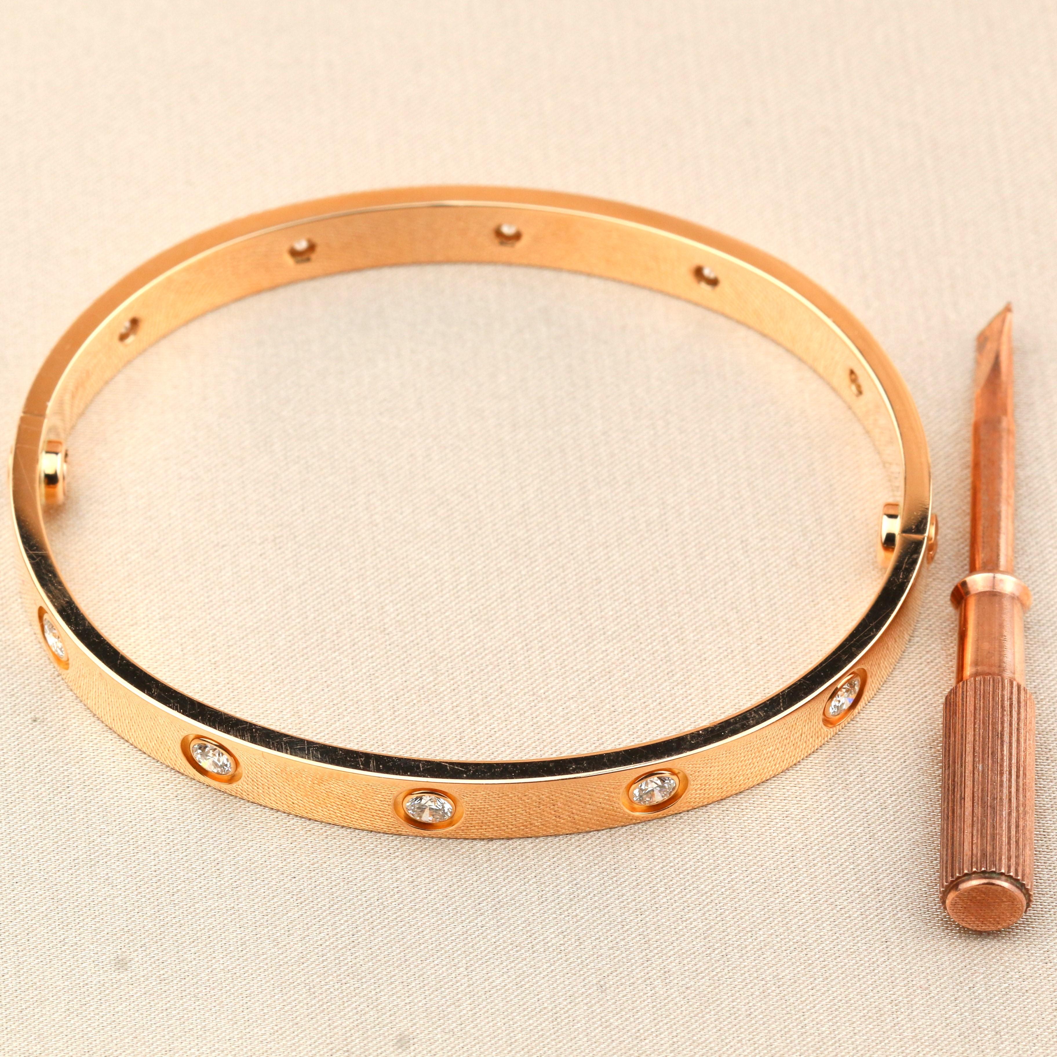 Cartier Love 10 Diamond Yellow Gold Bracelet 1