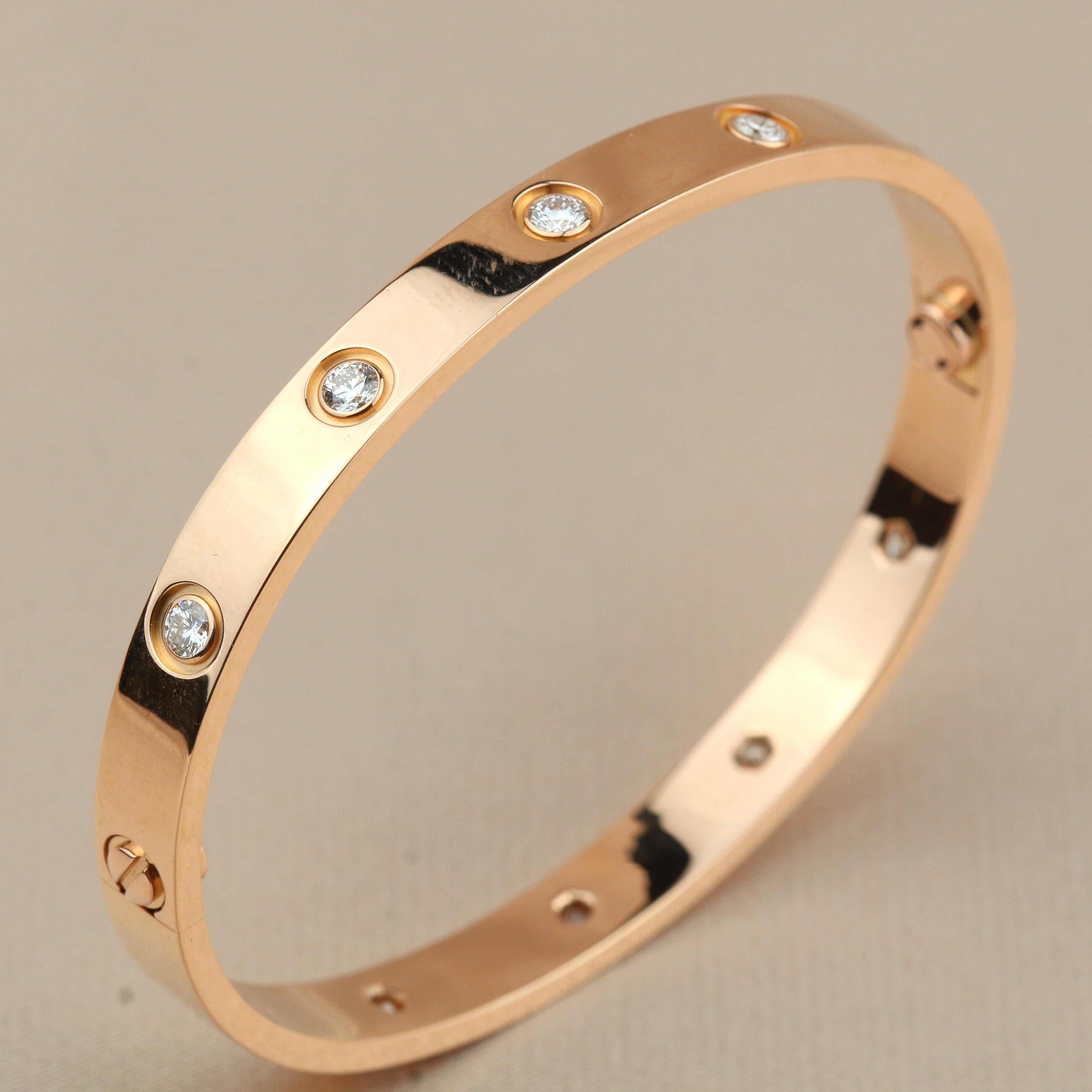Cartier Love 10 Diamond Yellow Gold Bracelet 4