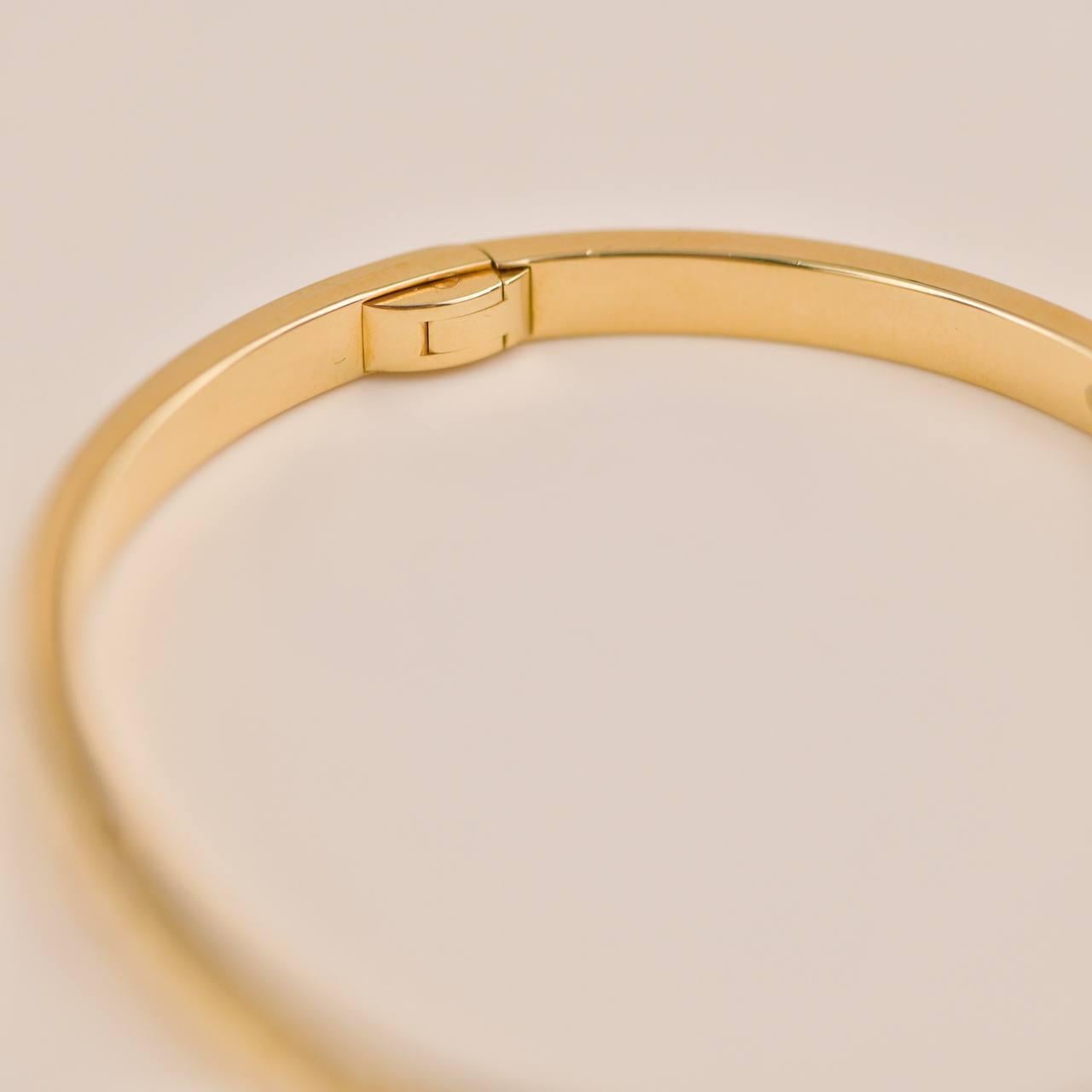 Brilliant Cut Cartier Love 10 Diamonds 18K Yellow Gold Bracelet Size 17 Small Model