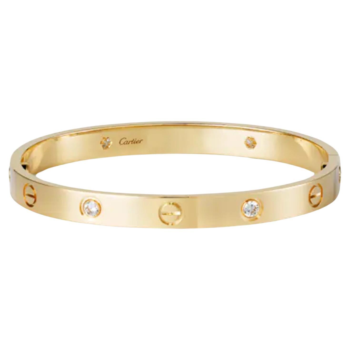 Cartier LOVE Pulsera de diamantes de oro amarillo de 18 quilates Contemporáneo en venta