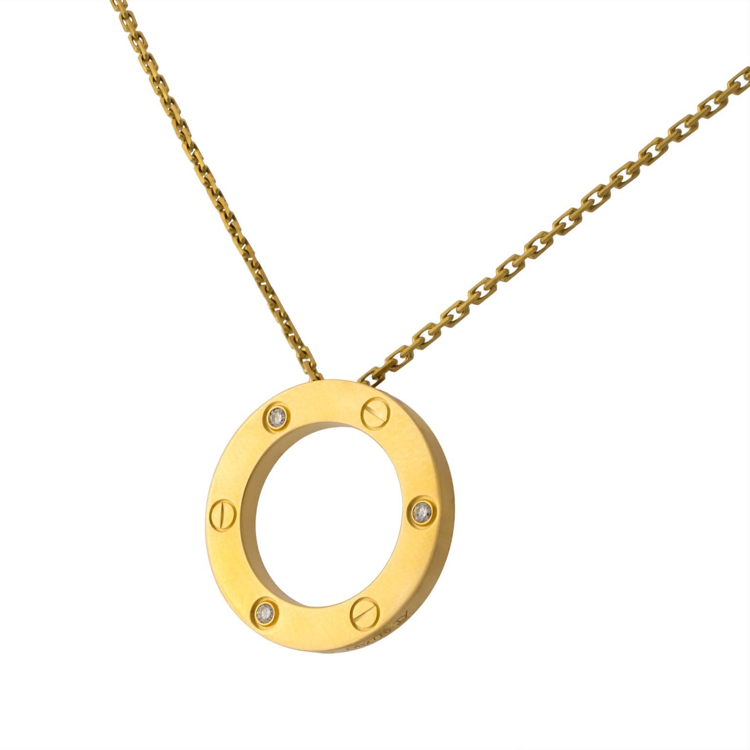 Cartier Love 18 Karat Gold Diamonds Pendant Necklace In Excellent Condition In Madrid, ES