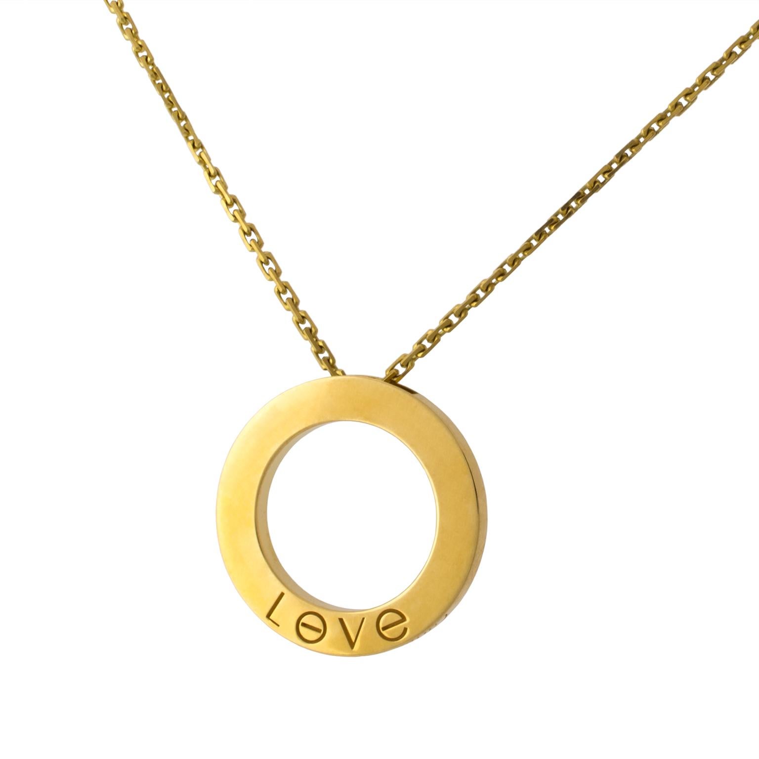 Women's Cartier Love 18 Karat Gold Diamonds Pendant Necklace