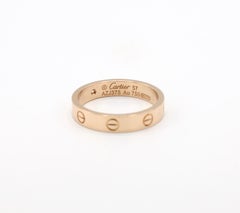 Cartier Love 18 Karat Rose Gold 1 Diamond Wedding Band Ring