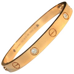 Cartier Love 18 Karat Rose Gold 4 Diamanten Armband