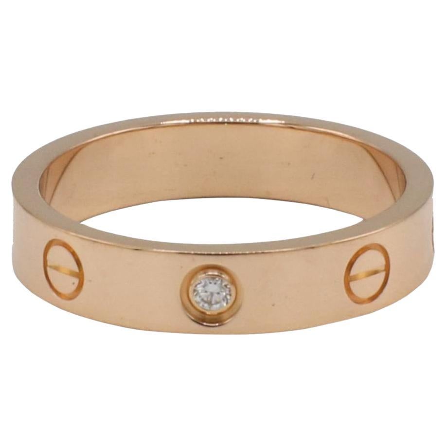 Cartier Love 18 Karat Rose Gold ein Diamant Ehering, kleines Model No. im Angebot