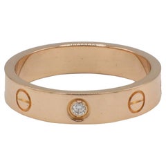 Cartier Love 18 Karat Rose Gold ein Diamant Ehering, kleines Model No.