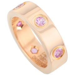 Cartier LOVE 18 Karat Rose Gold Pink Sapphire Band Ring