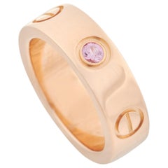 Cartier LOVE 18 Karat Rose Gold Pink Sapphire Ring