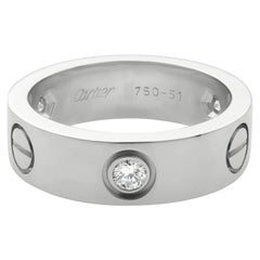 Cartier Love 18 Karat White Gold 3 Diamond Band Ring